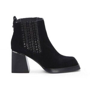 Vince Camuto Astenna Embellished Booties in Black Leather